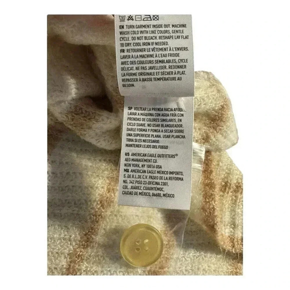 NEW American Eagle Women's Medium Brown Striped Cardigan Balloon Sleeve NWT - Picture 8 of 8